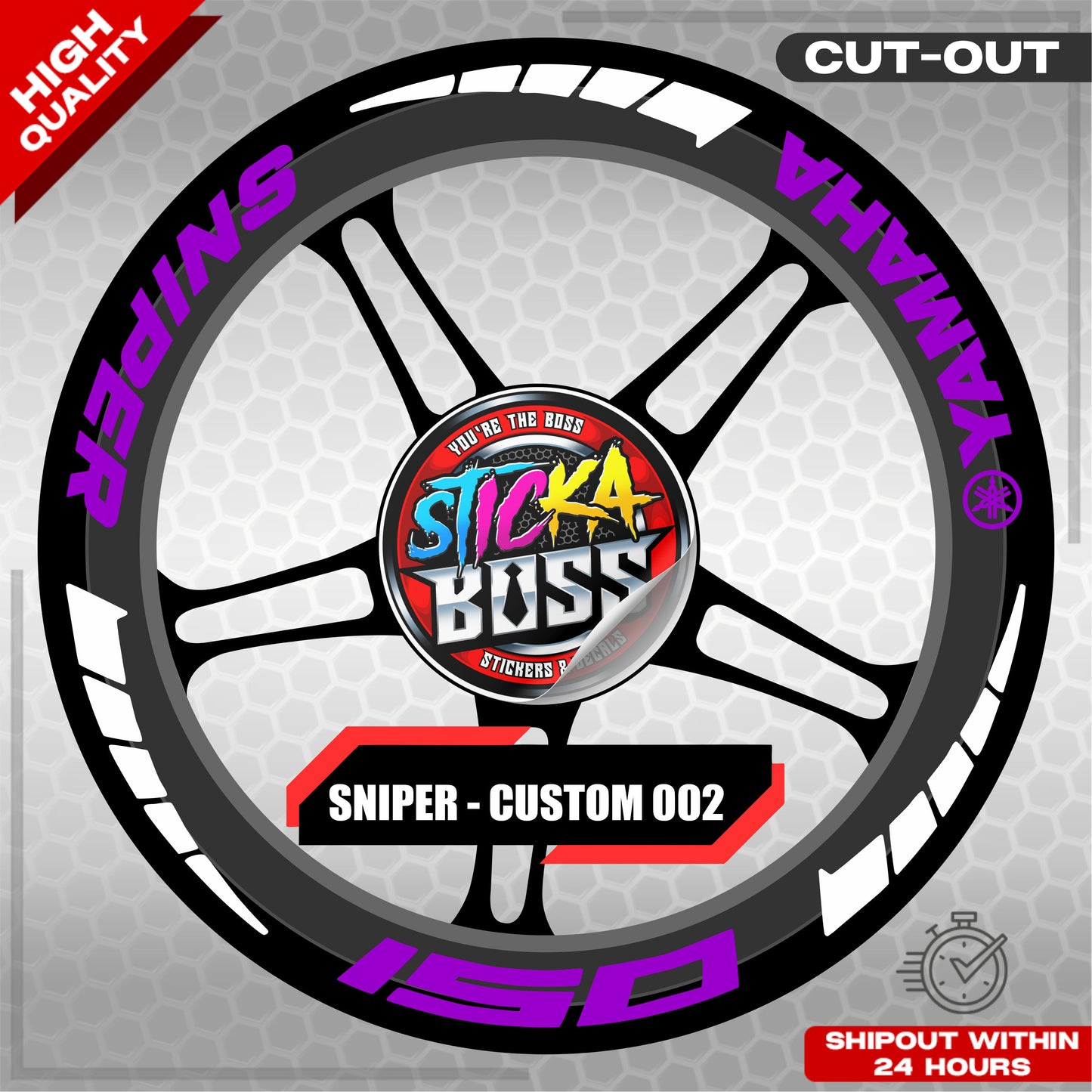 SNIPER 150 / 155 MAGS STICKER SET ( 2 MAGS ) - CUSTOM 002 | VINYL WATERPROOF CUT-OUT DECALS