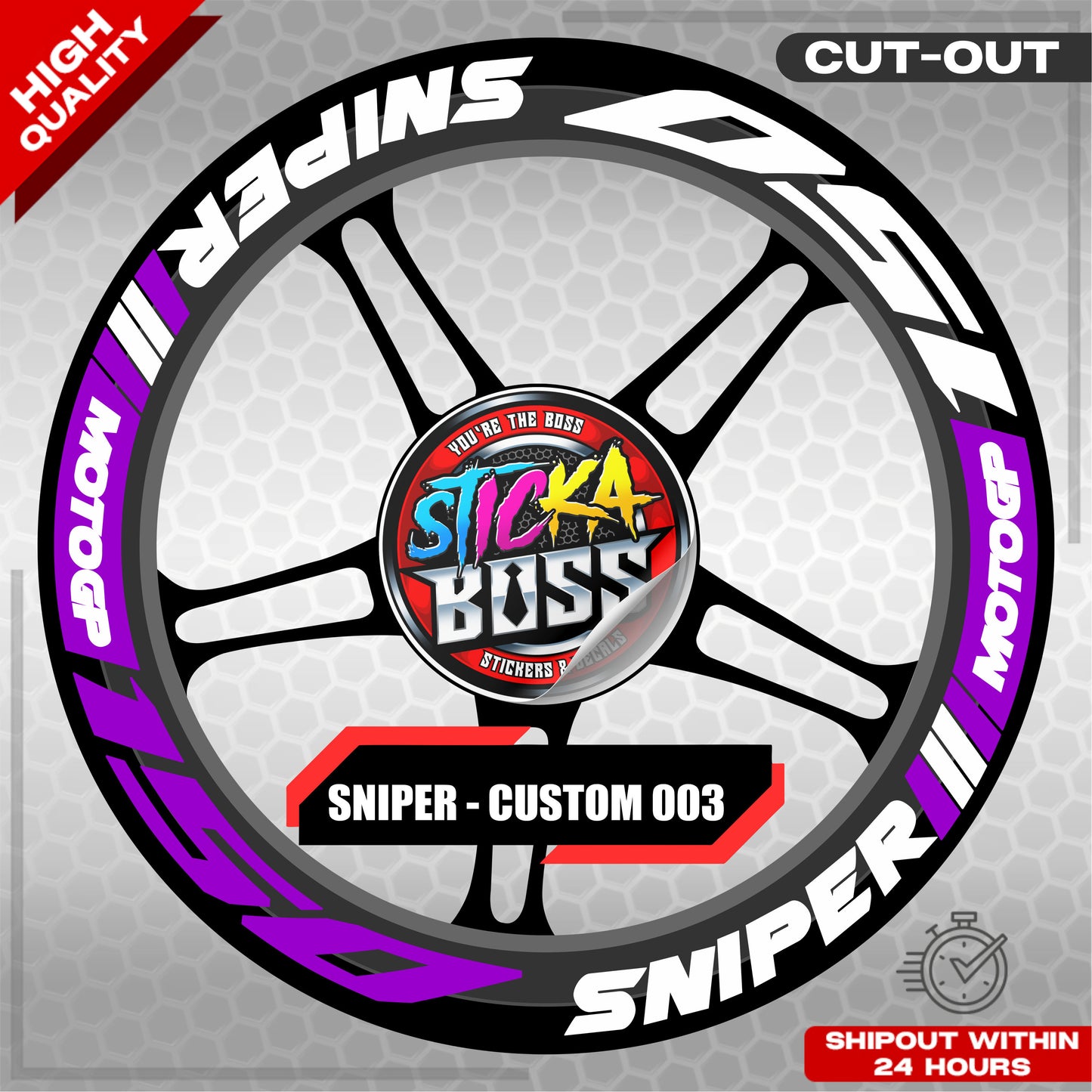 SNIPER 150 / 155 MAGS STICKER SET ( 2 MAGS ) - CUSTOM 003 | VINYL WATERPROOF CUT-OUT DECALS