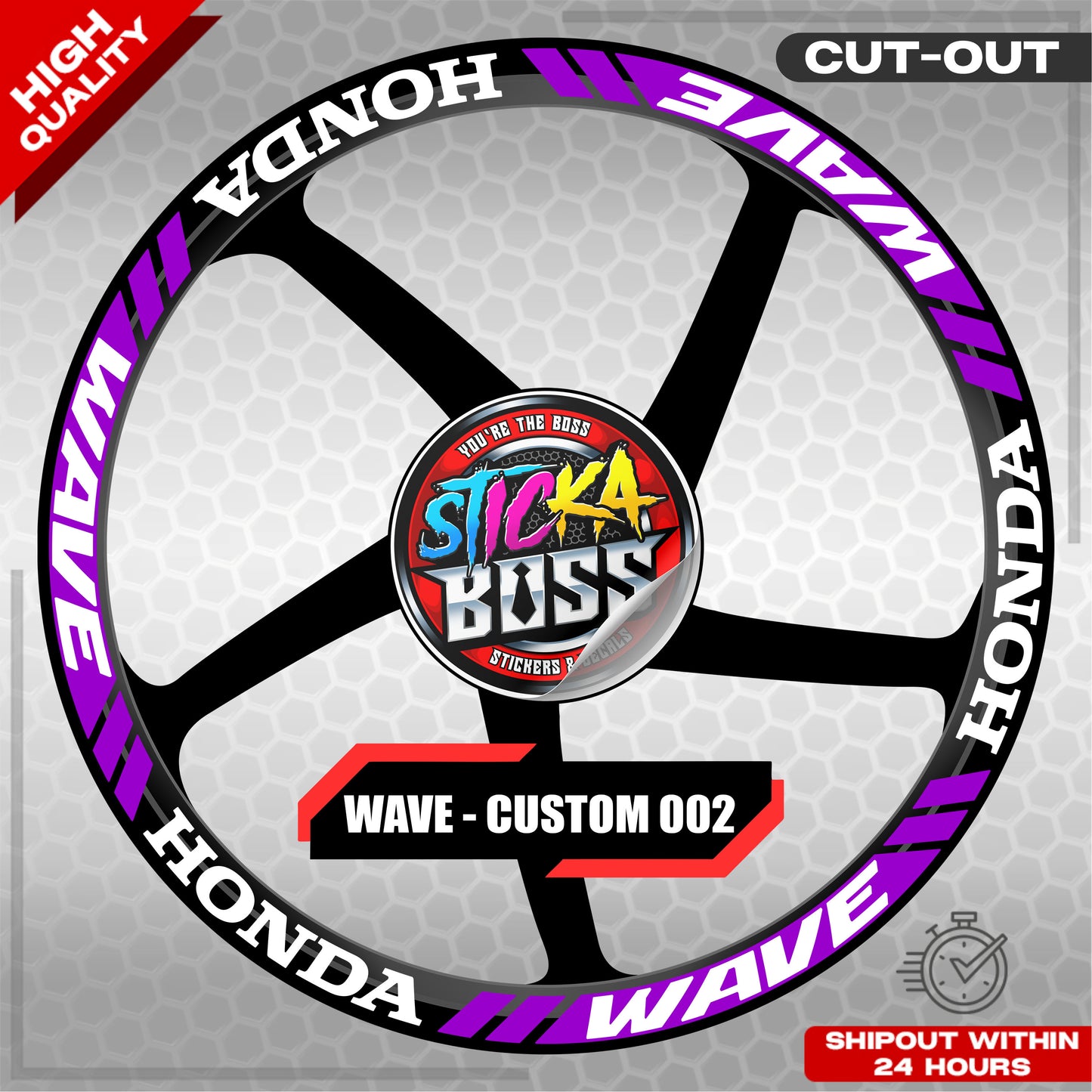 WAVE 110 / 125 MAG STICKER SET ( 2 MAGS ) - CUSTOM 002 | VINYL WATERPROOF CUT-OUT DECALS