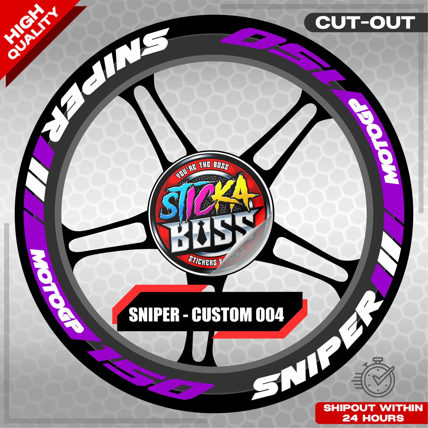 SNIPER 150 / 155 MAGS STICKER SET ( 2 MAGS ) - CUSTOM 004 | VINYL WATERPROOF CUT-OUT DECALS