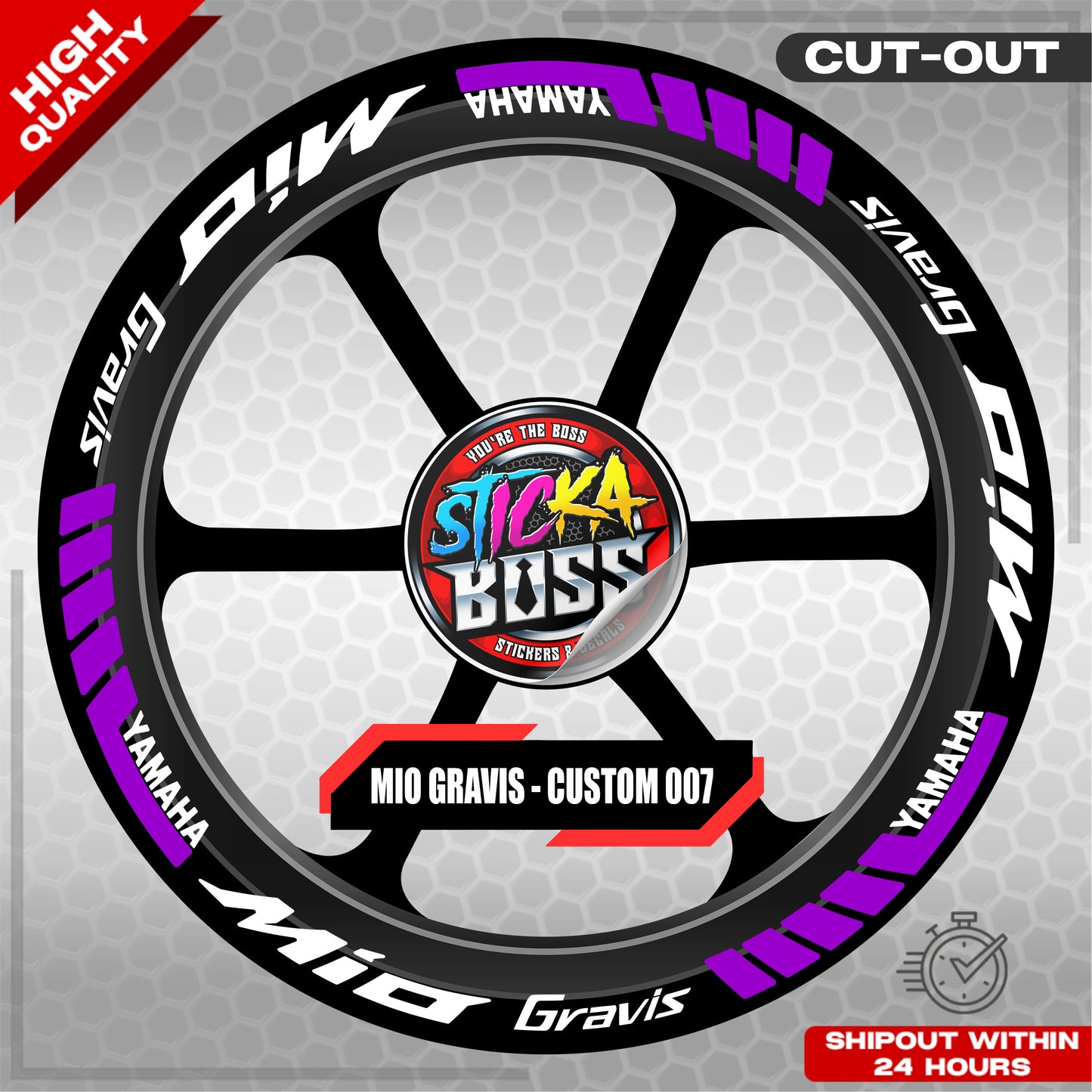 MIO GRAVIS MAG STICKER SET ( 2 MAGS ) - CUSTOM 007 | VINYL WATERPROOF CUT-OUT DECALS