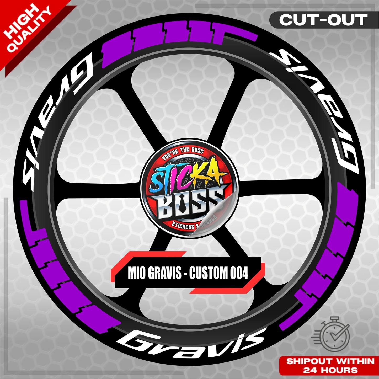 MIO GRAVIS MAG STICKER SET ( 2 MAGS ) - CUSTOM 004 | VINYL WATERPROOF CUT-OUT DECALS