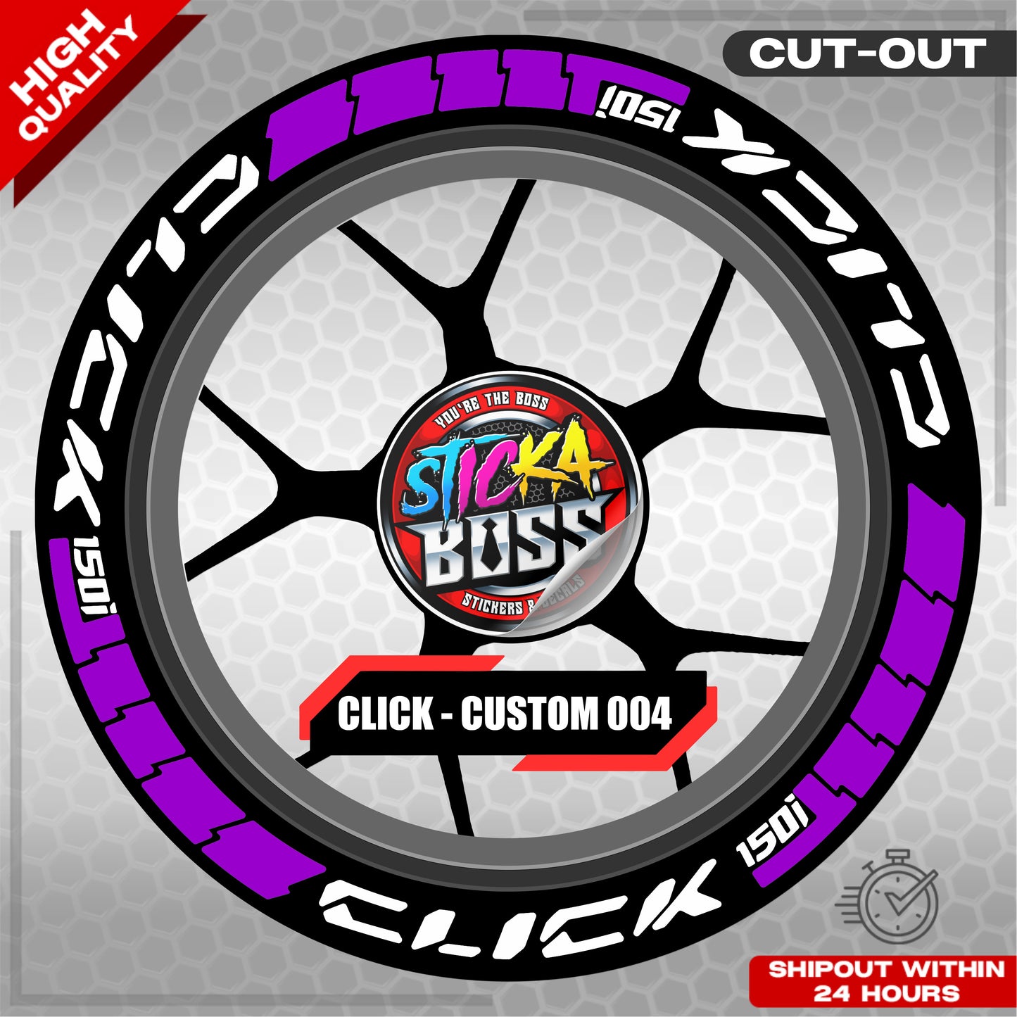 CLICK 150 MAGS STICKER SET ( 2 MAGS ) - CUSTOM 004 | VINYL WATERPROOF CUT-OUT DECALS