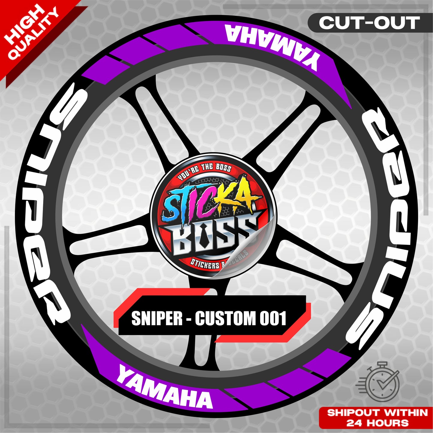 SNIPER 150 / 155 MAGS STICKER SET ( 2 MAGS ) - CUSTOM 001 | VINYL WATERPROOF CUT-OUT DECALS