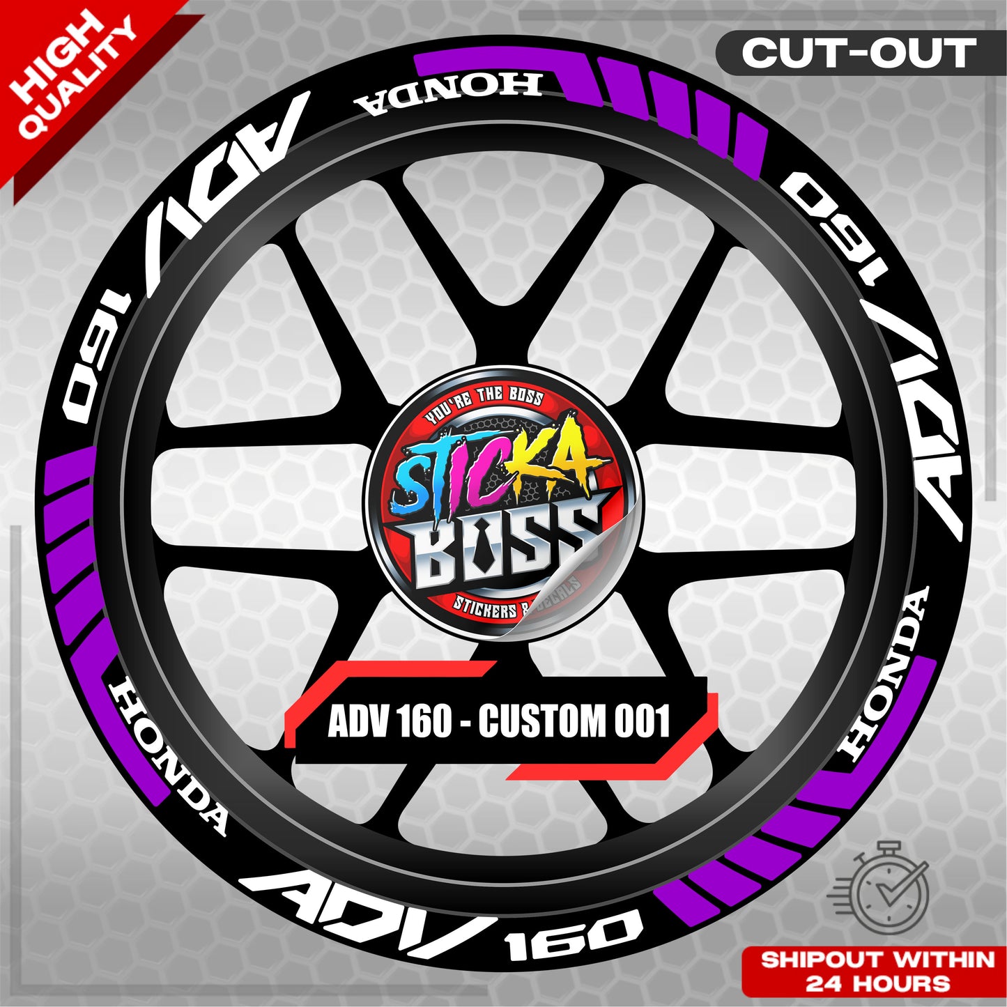 ADV 160 MAG STICKER SET ( 2 MAGS ) - CUSTOM 001 | VINYL WATERPROOF CUT-OUT DECALS