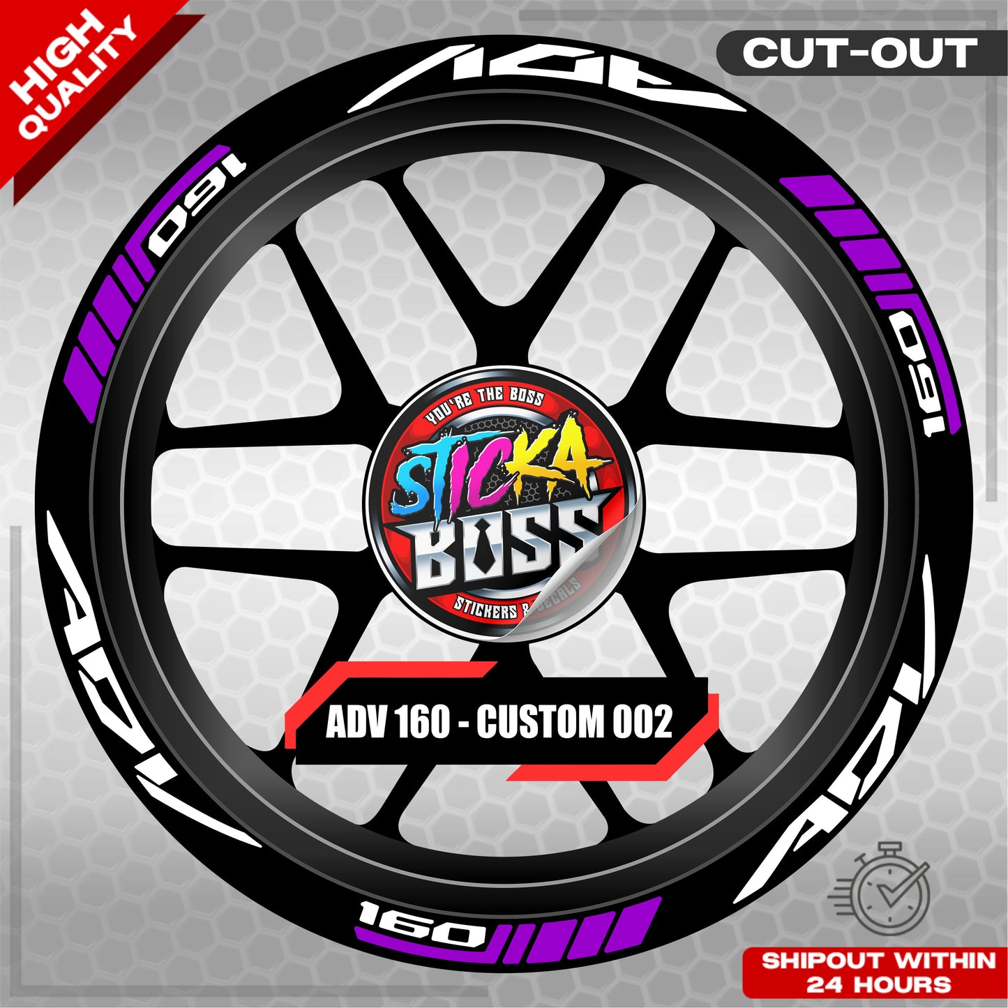 ADV 160 MAG STICKER SET ( 2 MAGS ) - CUSTOM 002 | VINYL WATERPROOF CUT-OUT DECALS