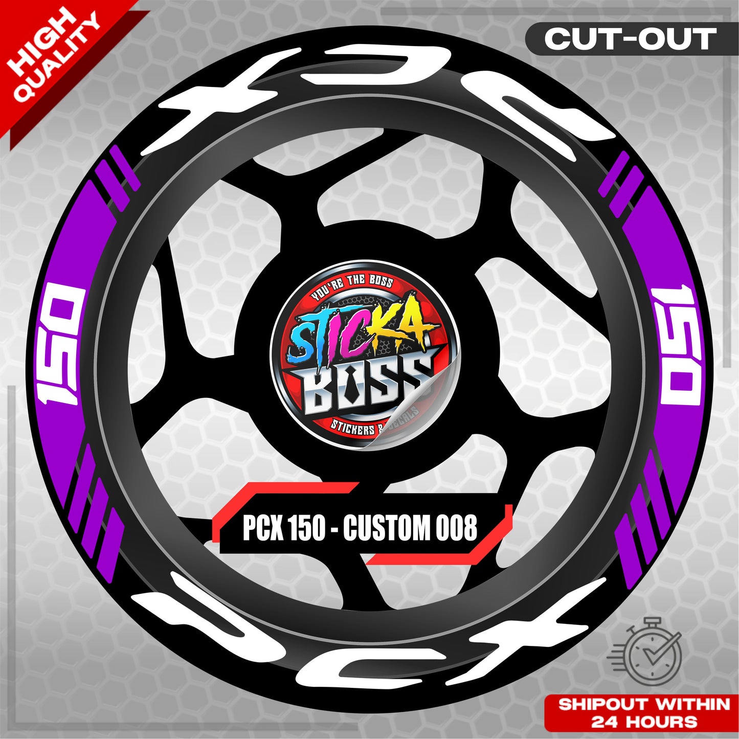 PCX 150 MAG STICKER SET ( 2 MAGS ) - CUSTOM 008 | VINYL WATERPROOF CUT-OUT DECALS