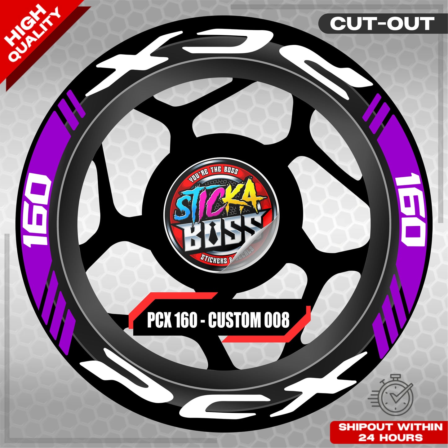 PCX 160 MAG STICKER SET ( 2 MAGS ) - CUSTOM 008 | VINYL WATERPROOF CUT-OUT DECALS