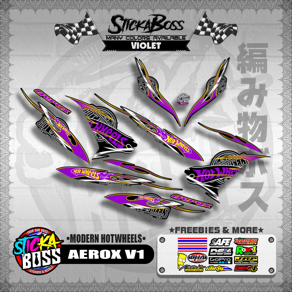AEROX V1 DECALS ( MODERN HOTWHEELS )【WITH FREEBIES】