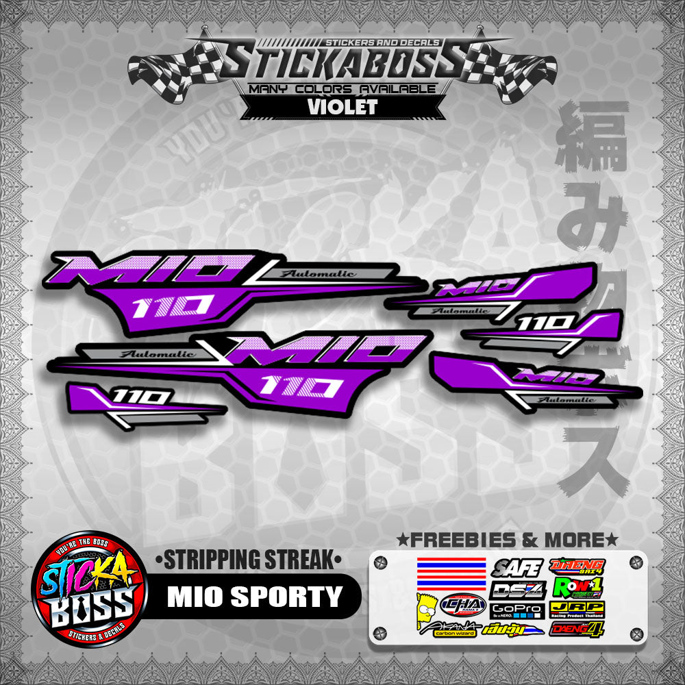 MIO SPORTY THAI CONCEPT STICKER DECALS ( STRIPPING STREAK )【WITH FREEBIES】