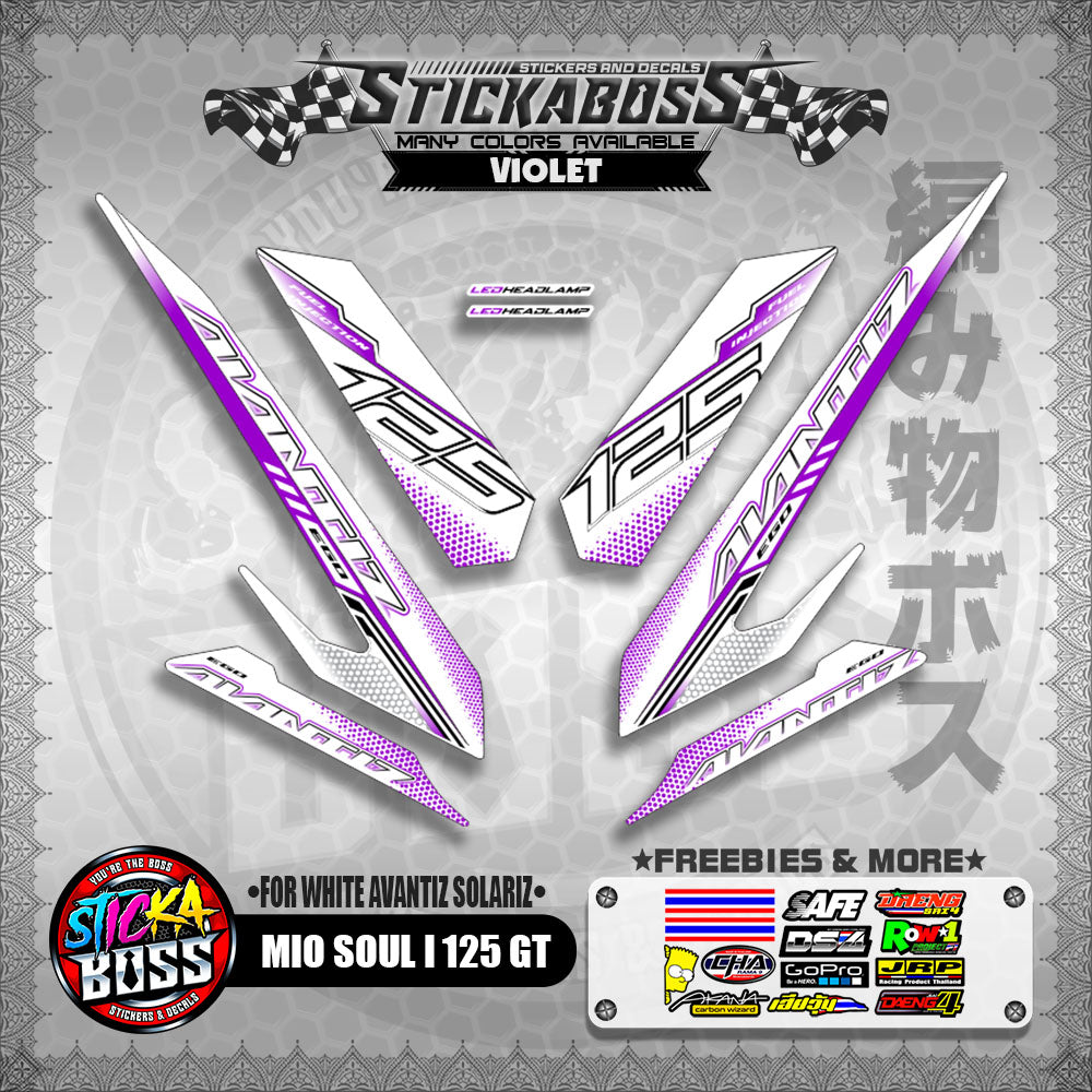 MIO SOUL I 125 GT STICKER DECALS ( FOR WHITE AVANTIZ SOLARIZ )【WITH FREEBIES】
