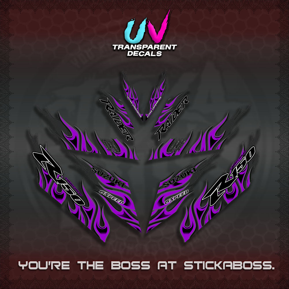【PREMIUM UV PRINT】TRANSPARENT RAIDER 150 Fi DECALS(API TERBARU VIRAL ELEGAN)STICKER By STICKABOSS
