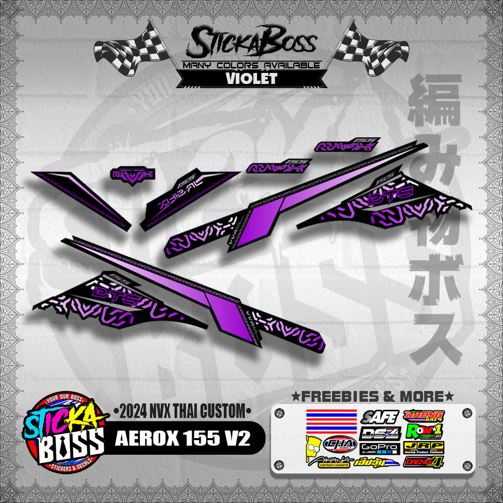 AEROX 155 V2 DECALS ( 2024 NVX THAI CUSTOM )【WITH FREEBIES】