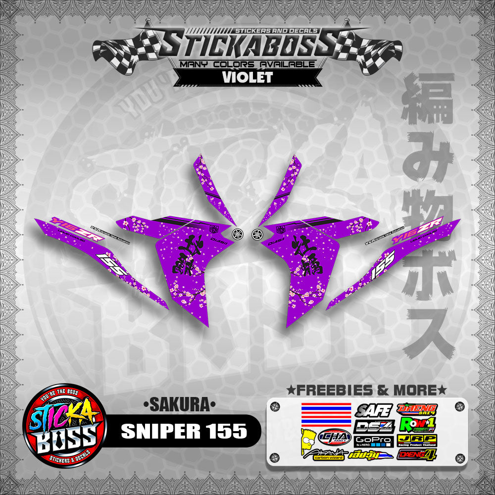 SNIPER 155 STICKER DECALS (SAKURA) 【WITH FREEBIES】