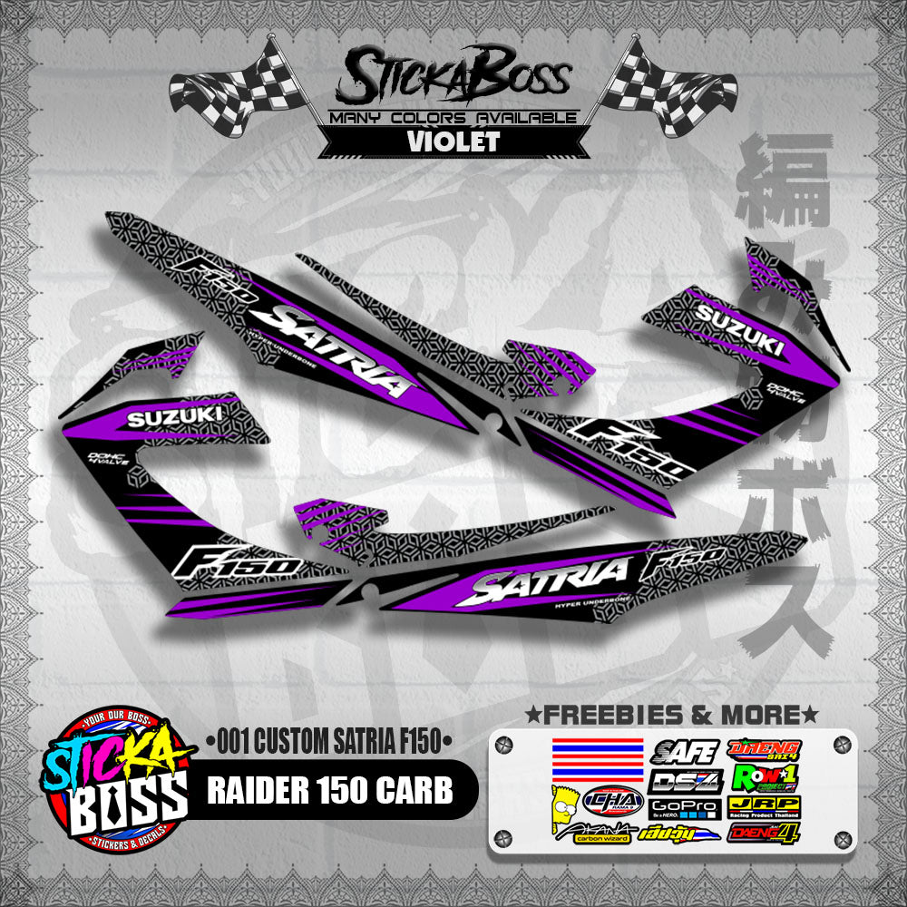 RAIDER 150 CARB DECALS ( 001 CUSTOM SATRIA F150 )【WITH FREEBIES】