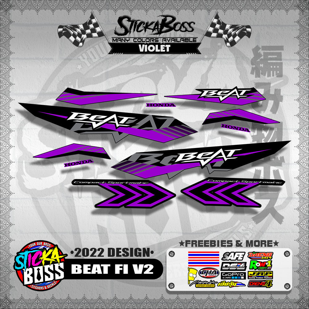 Beat V2 Malaysian Decals ( 2022 Design )【WITH FREEBIES】 Malaysia Concept