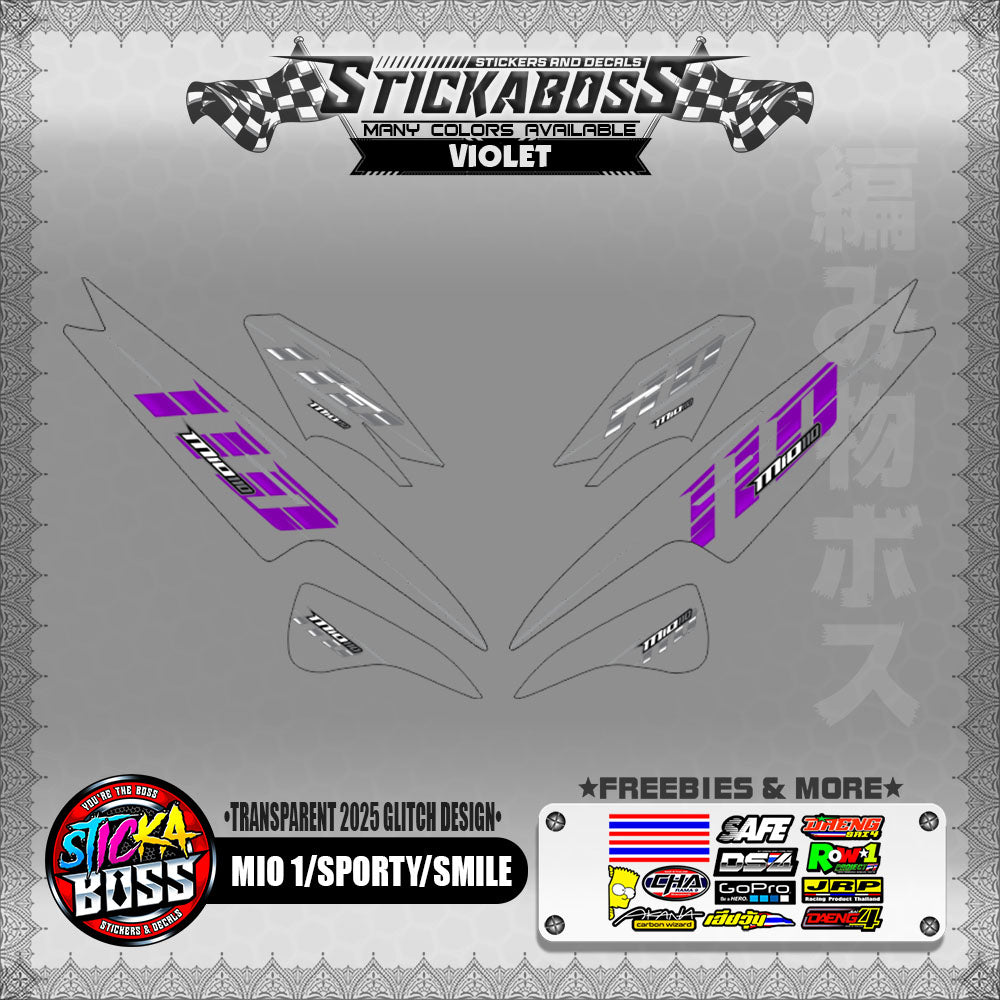 【PREMIUM UV PRINT】TRANSPARENT MIO 1/SPORTY /SMILE STICKER DECALS (2025 GLITCH DESIGN )