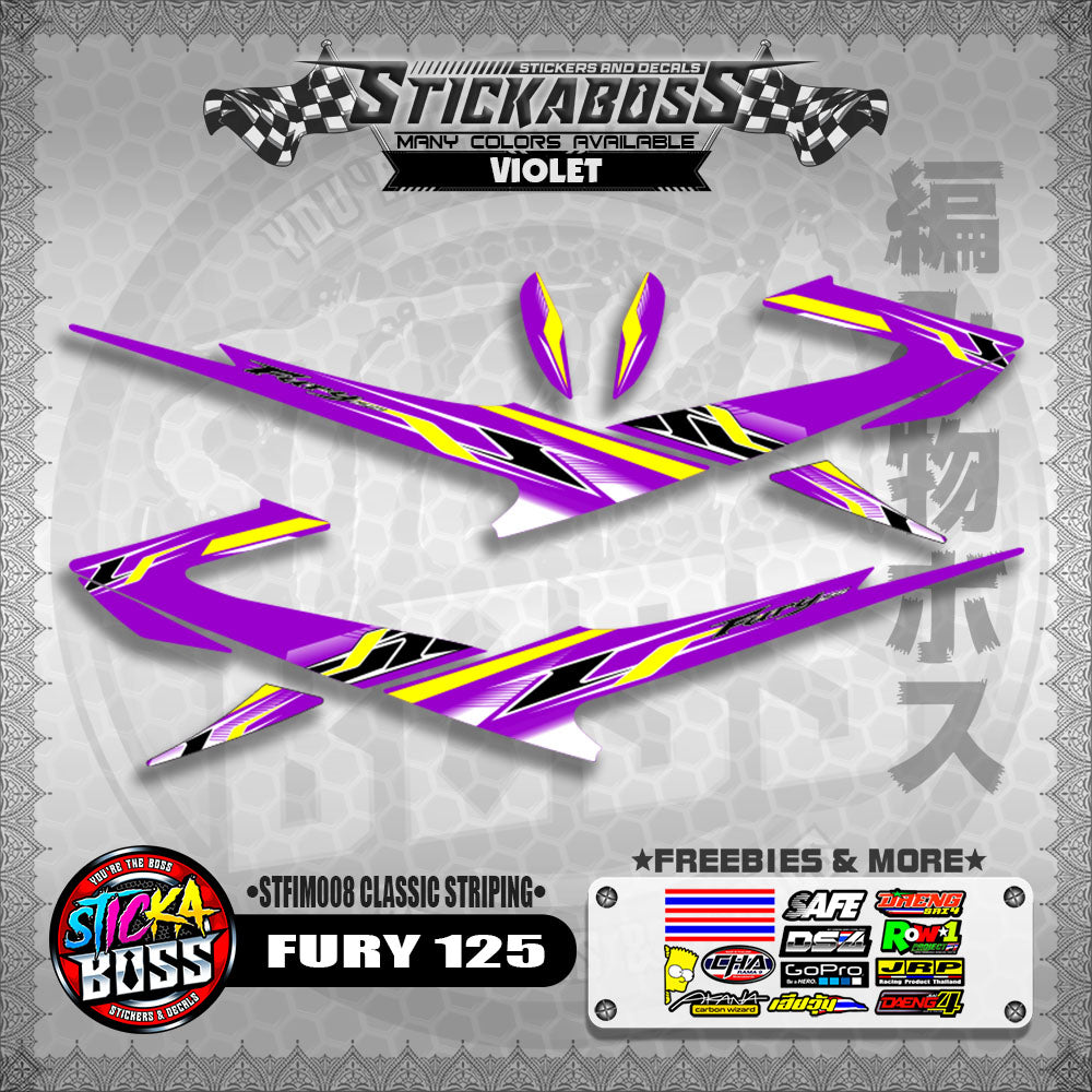 FURY 125 STICKER DECALS ( STFIM008 CLASSIC STRIPING )【WITH FREEBIES】