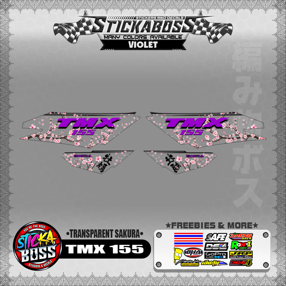 【PREMIUM UV PRINT】TRANSPARENT TMX 155 STICKER DECALS ( SAKURA )【WITH FREEBIES】