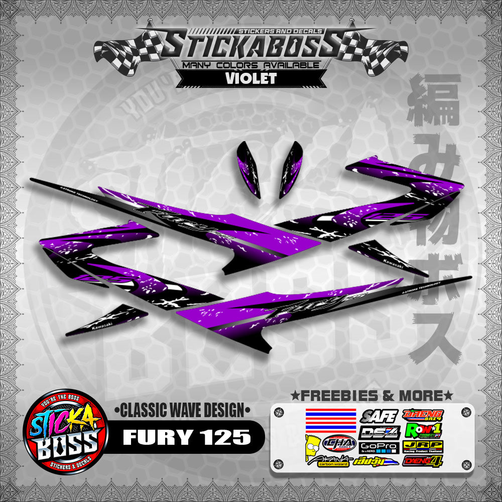 FURY 125 STICKER DECALS ( CLASSIC WAVE DESIGN )【WITH FREEBIES】