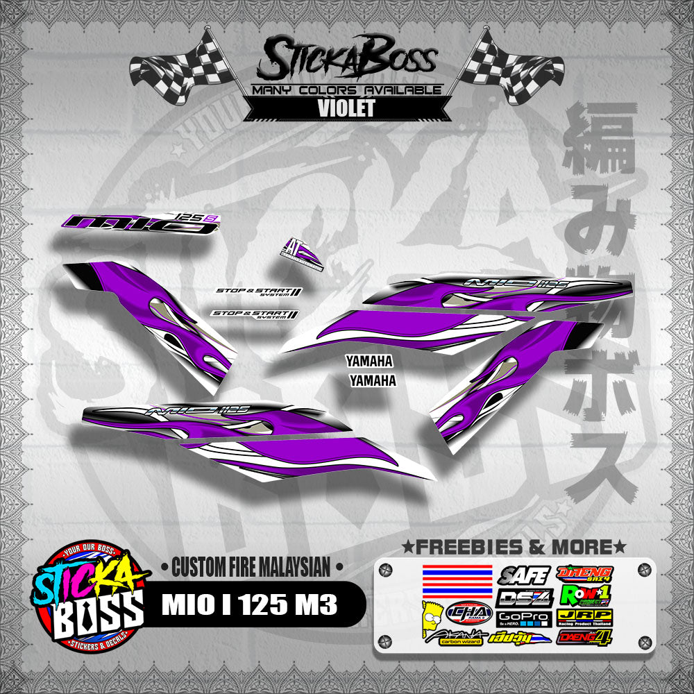 MIO I 125 M3 DECALS ( CUSTOM FIRE MALAYSIAN )【WITH FREEBIES】