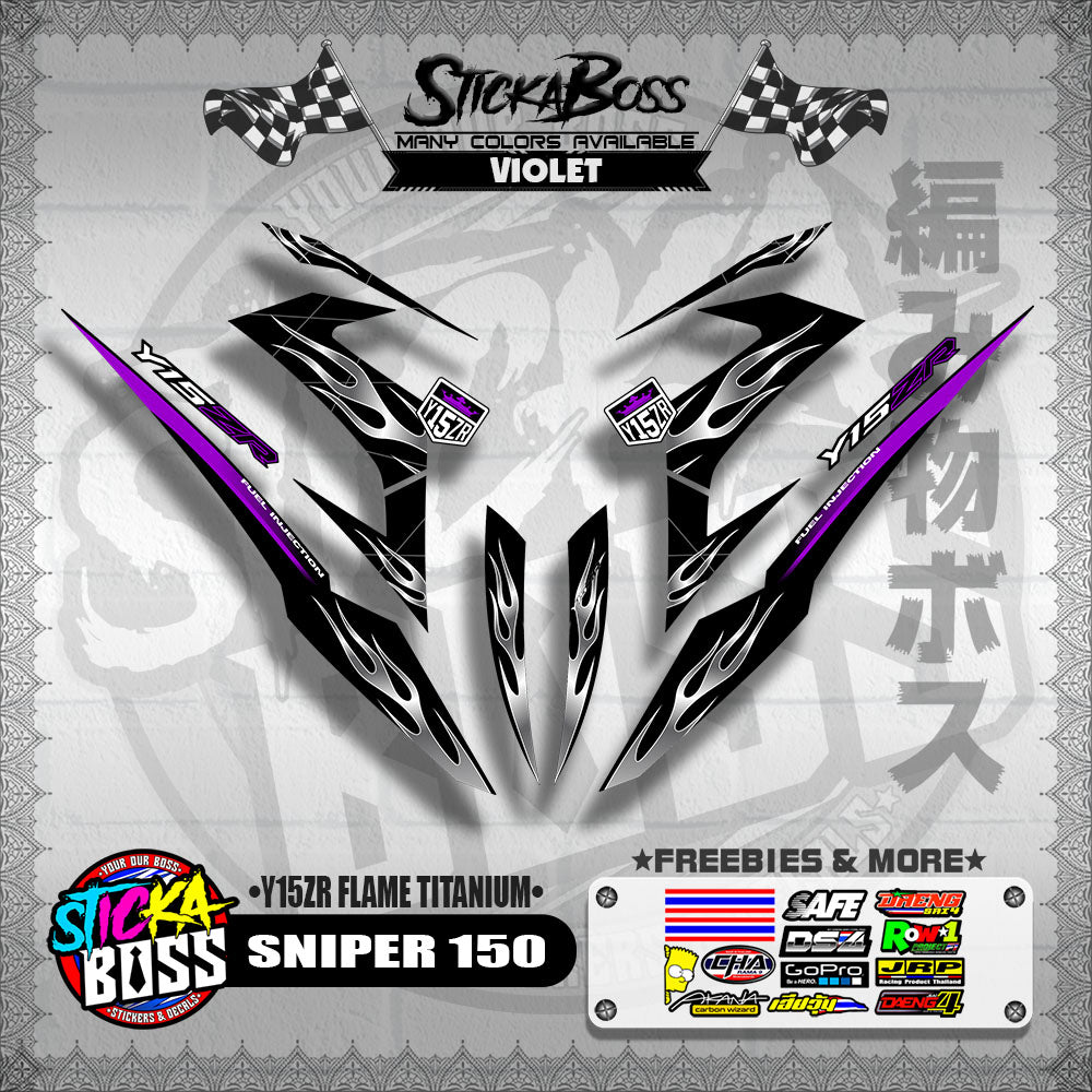 SNIPER 150 DECALS ( Y15ZR FLAME TITANIUM )【WITH FREEBIES】