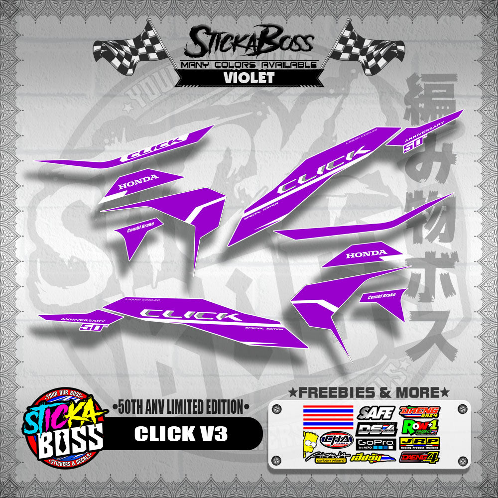 CLICK V3 DECALS ( 50TH ANV LIMITED EDITION )【WITH FREEBIES】