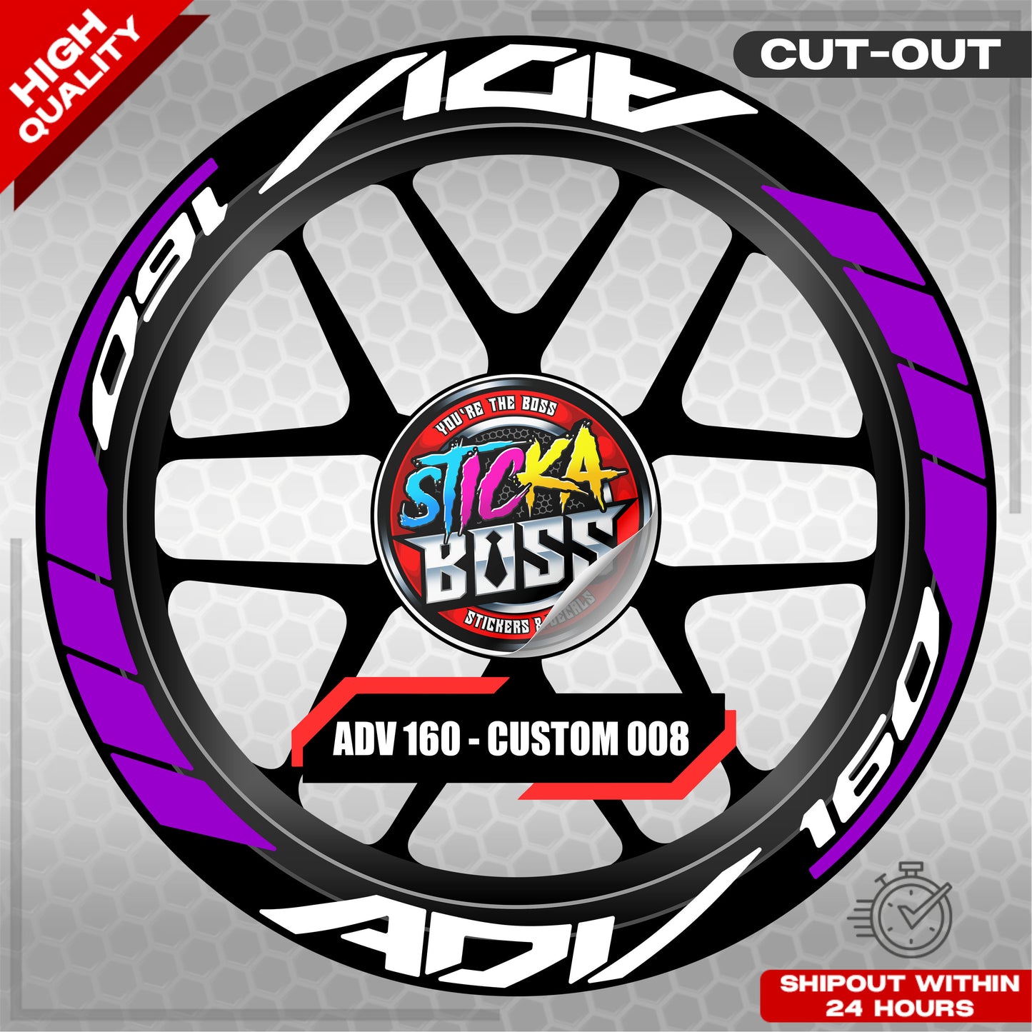 ADV 160 MAG STICKER SET ( 2 MAGS ) - CUSTOM 008 | VINYL WATERPROOF CUT-OUT DECALS