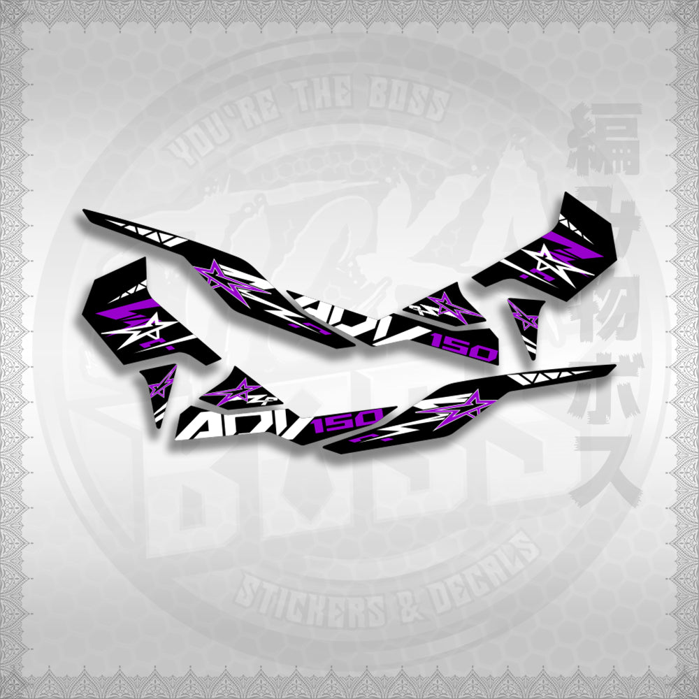 STICKER DECALS for ADV 150 (A150ALxOMIN) By STICKABOSS (SOFIE LAMINATED WATERPROOF)