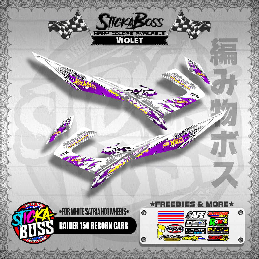 RAIDER 150 REBORN CARB DECALS ( FOR WHITE SATRIA HOTWHEELS )【WITH FREEBIES】