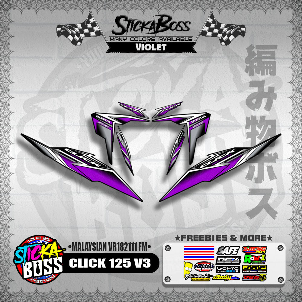 CLICK 125 V3 DECALS ( MALAYSIAN VR182111 FM )【WITH FREEBIES】