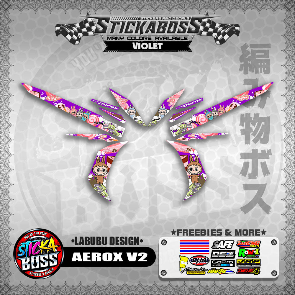 AEROX V2 STICKER DECALS ( LABUBU DESIGN )【WITH FREEBIES】
