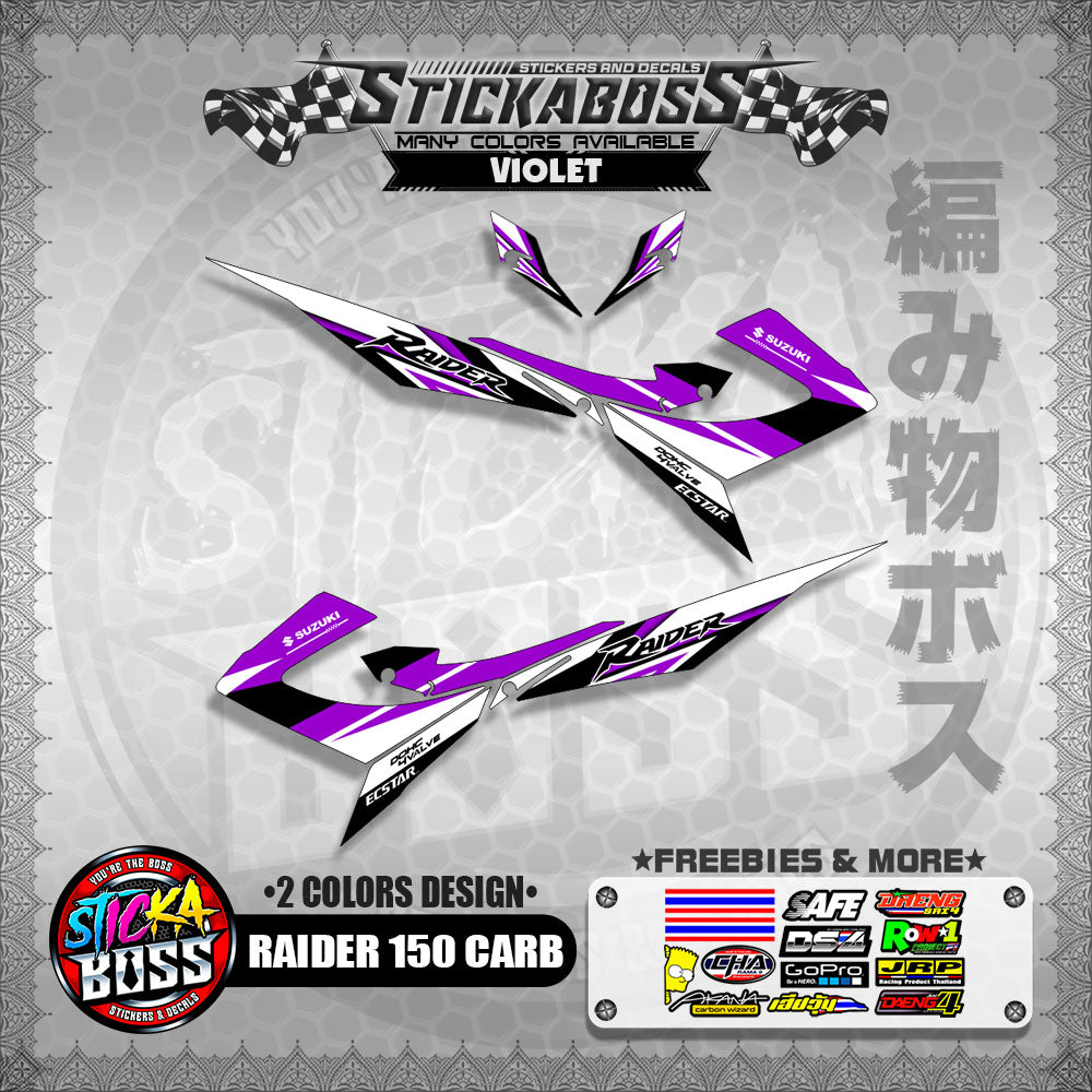 RAIDER 150 CARB MALAYSIAN STICKER DECALS ( 2 COLORS DESIGN )【WITH FREEBIES】