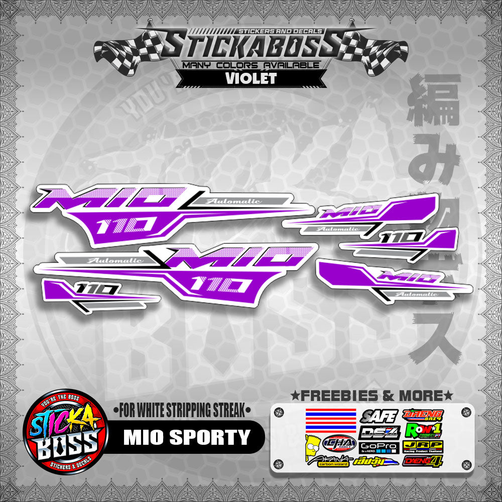 MIO SPORTY THAI CONCEPT STICKER DECALS ( FOR WHITE STRIPPING STREAK )【WITH FREEBIES】