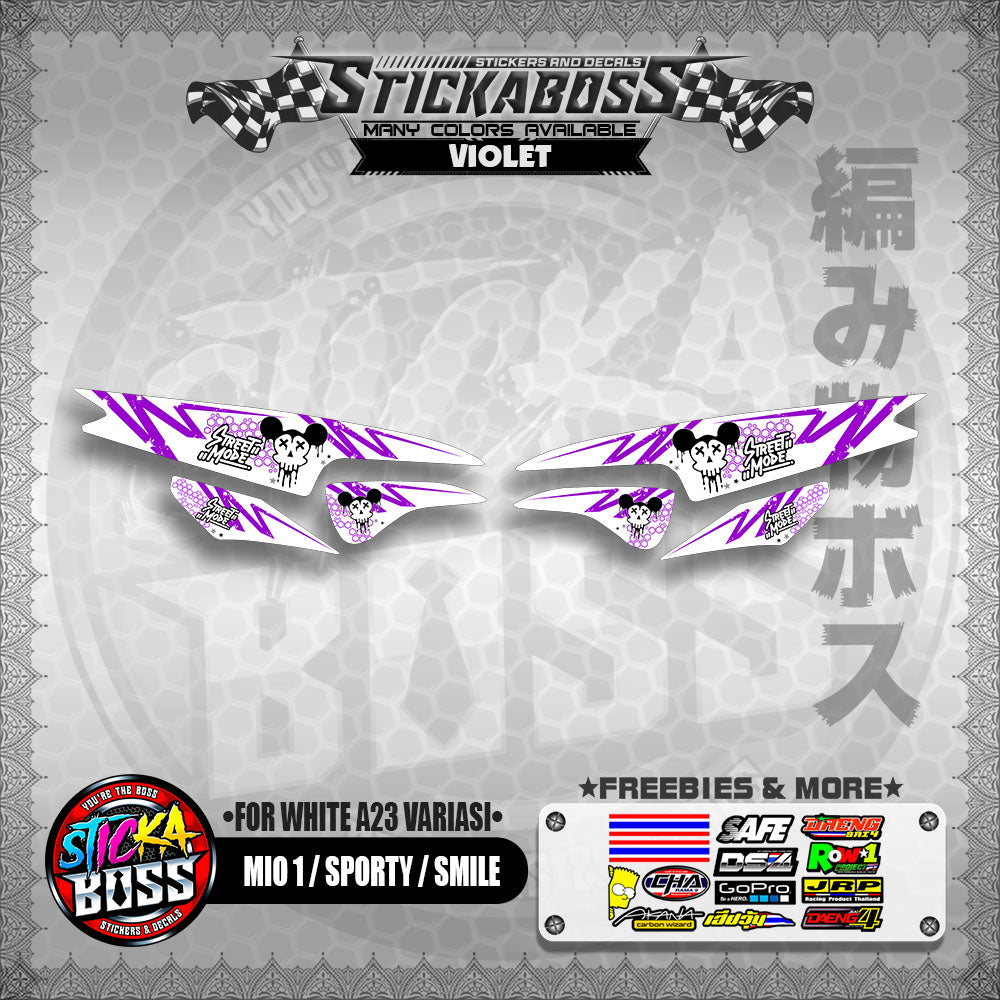 MIO 1 / SPORTY / SMILE INDO STICKER DECALS ( FOR WHITE A23 VARIASI) 【WITH FREEBIES】