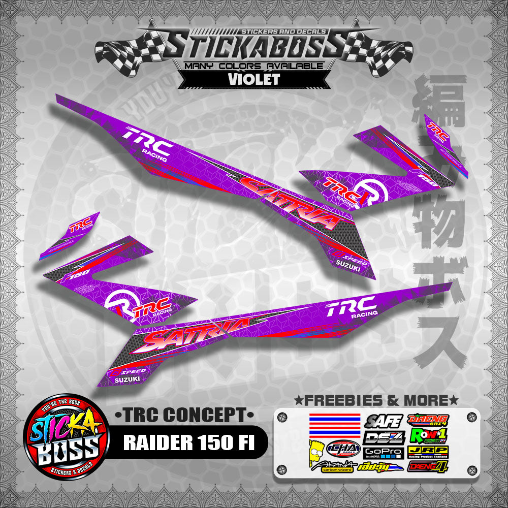 RAIDER 150 FI STICKER DECALS ( TRC CONCEPT SATRIA )【WITH FREEBIES】