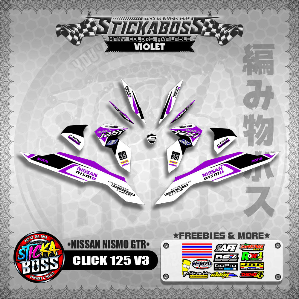 CLICK 125 V3 DECALS ( NISSAN NISMO GTR )【WITH FREEBIES】