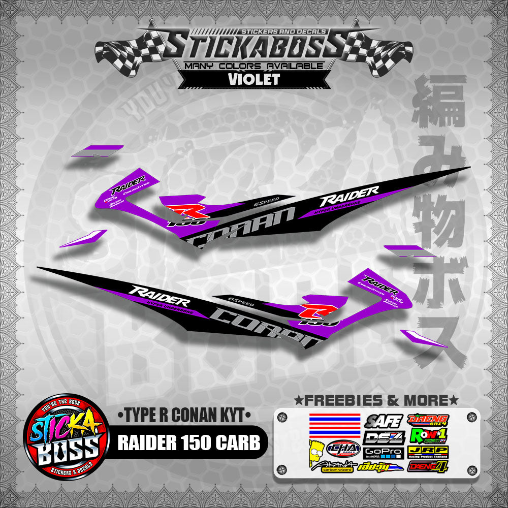 RAIDER 150 CARB DECALS ( TYPE R CONAN KYT )【WITH FREEBIES】