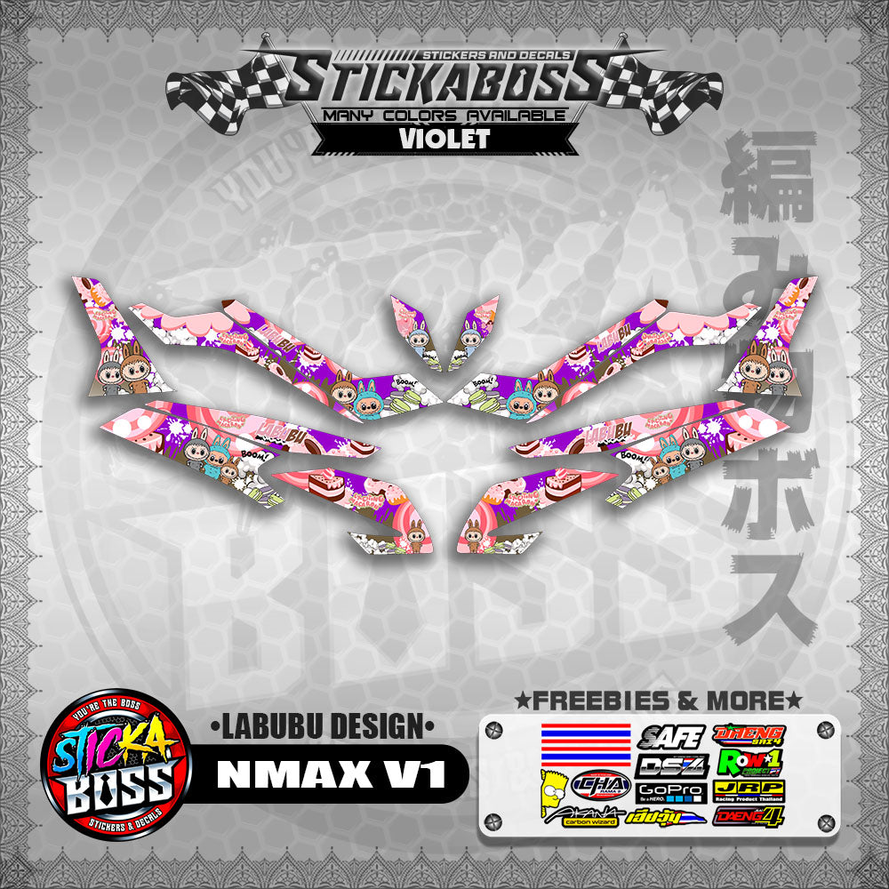 NMAX V1 STICKER DECALS ( LABUBU DESIGN )【WITH FREEBIES】