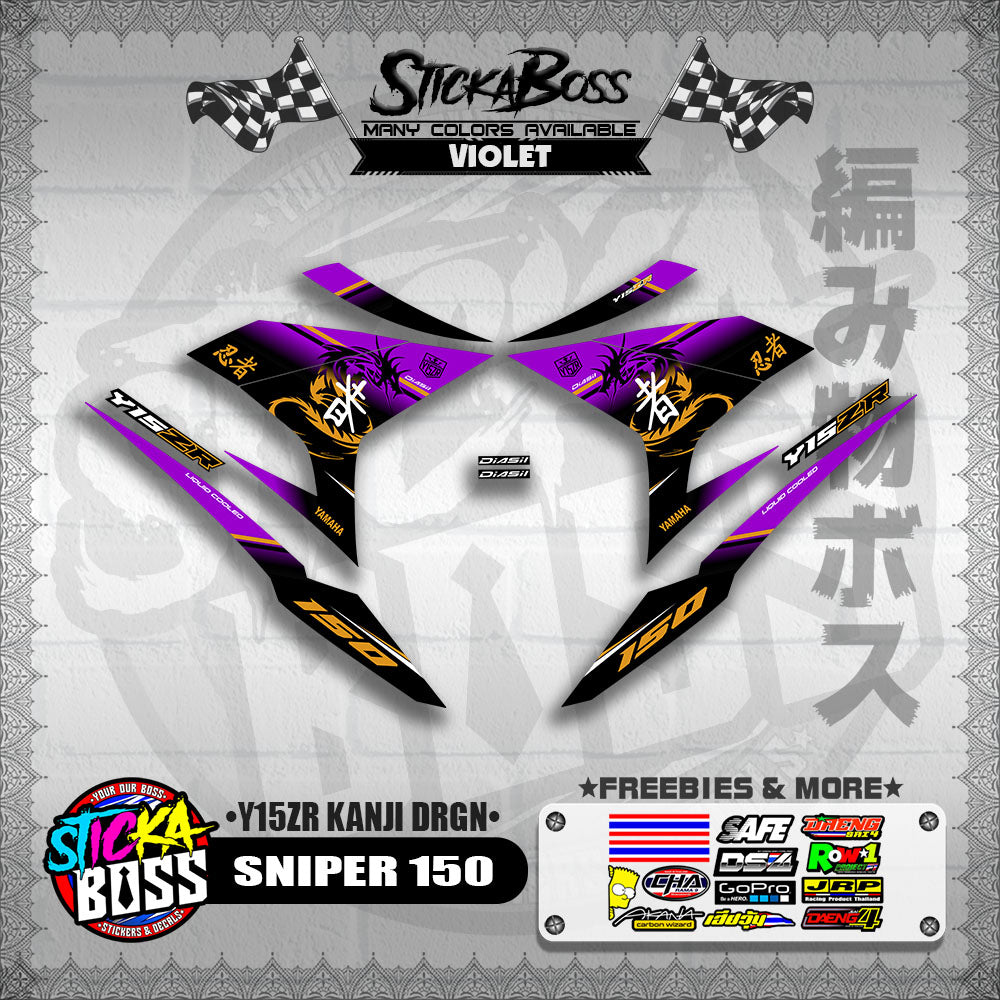 SNIPER 150 DECALS ( Y15ZR KANJI DRGN )【WITH FREEBIES】