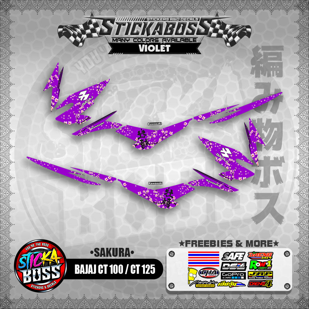 BAJAJ CT 100 / CT 125 STICKER DECALS ( SAKURA )【WITH FREEBIES】