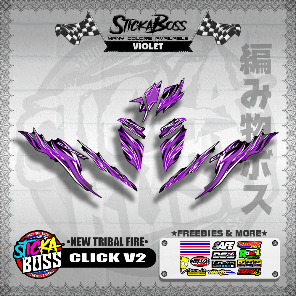 CLICK V2 DECALS ( NEW TRIBAL FIRE )【WITH FREEBIES】