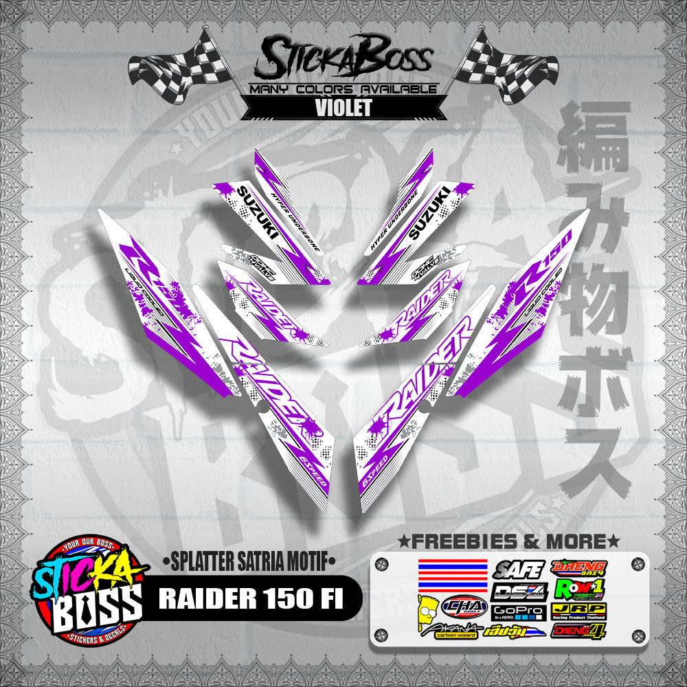 RAIDER 150 FI DECALS ( SPLATTER SATRIA MOTIF )【WITH FREEBIES】