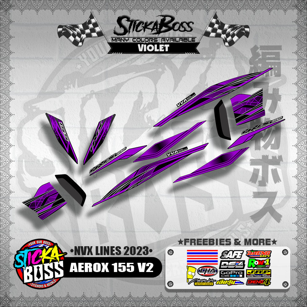 AEROX 155 V2 MALAYSIAN DECALS ( NVX LINES 2023 )【WITH FREEBIES】