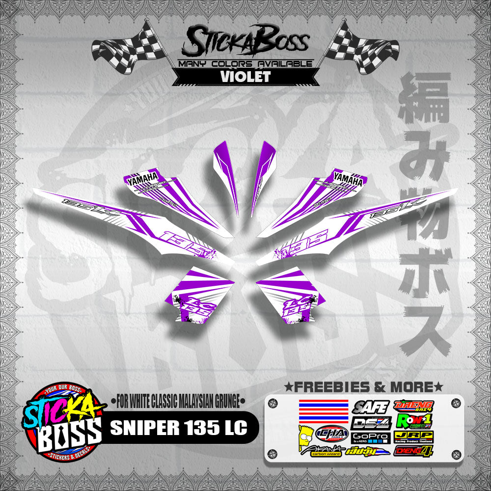 SNIPER 135 LC DECALS ( FOR WHITE CLASSIC MALAYSIAN GRUNGE )【WITH FREEBIES】