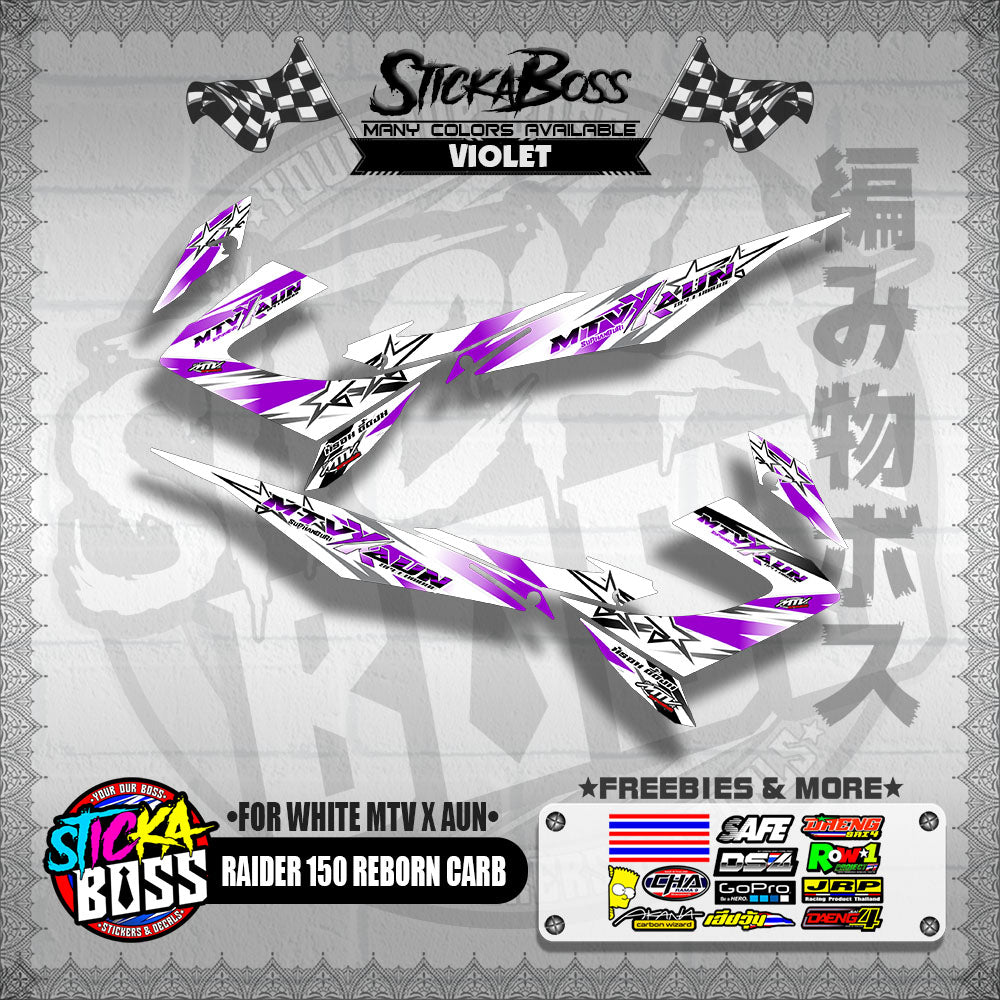 RAIDER 150 REBORN CARB DECALS ( FOR WHITE MTV X AUN )【WITH FREEBIES】