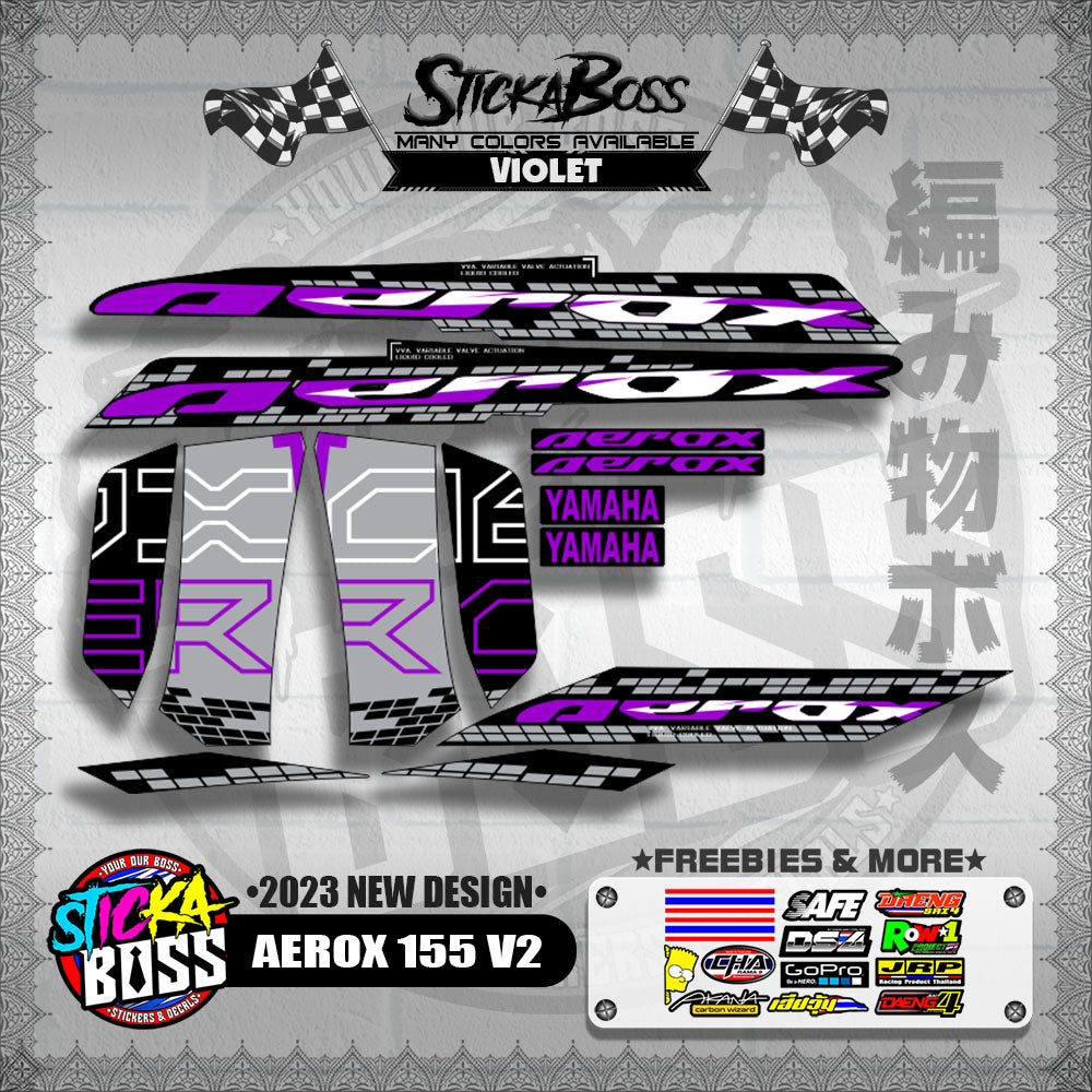 AEROX 155 V2 MALAYSIAN DECALS ( 2023 NEW DESIGN )【WITH FREEBIES】