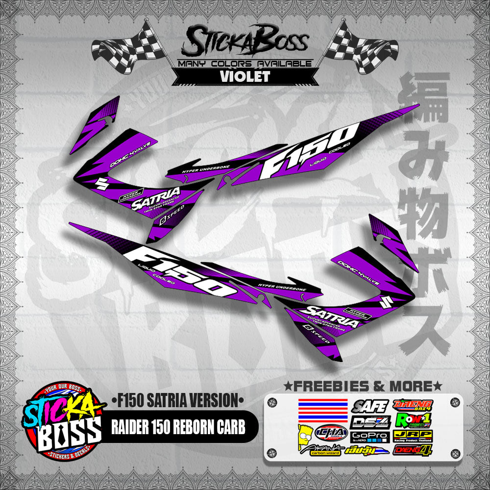 RAIDER 150 REBORN CARB DECALS ( F150 SATRIA VERSION )【WITH FREEBIES】