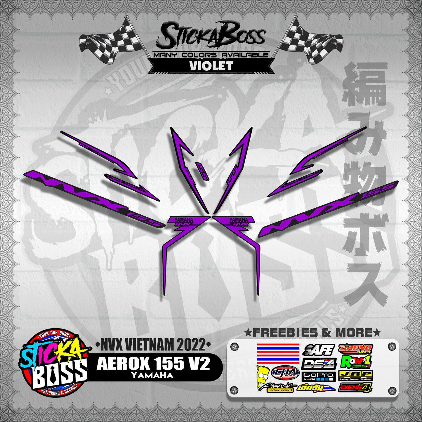 AEROX 155 V2 ( NVX VIETNAM 2022 DECALS )【WITH FREEBIES】