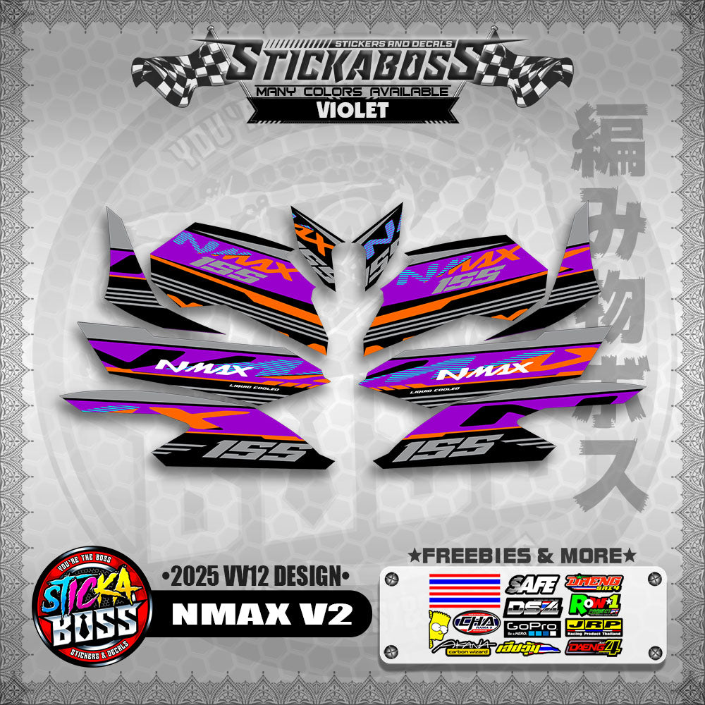 NMAX V2 MALAYSIAN STICKER DECALS ( 2025 VV12 DESIGN )【WITH FREEBIES】